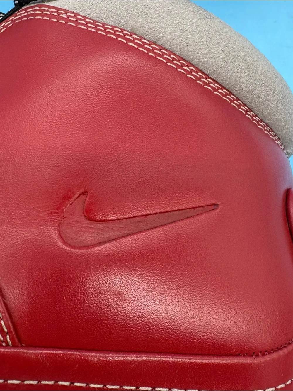 Vintage Women’s Nike Air Primo Leather Hiking Trail Boot Sport Size 12 Red/Cream